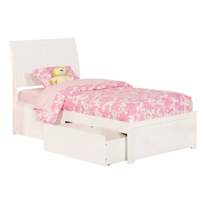 Platform Bed with Storage & Turbo Charger - Headboard, Slats & Rails Included