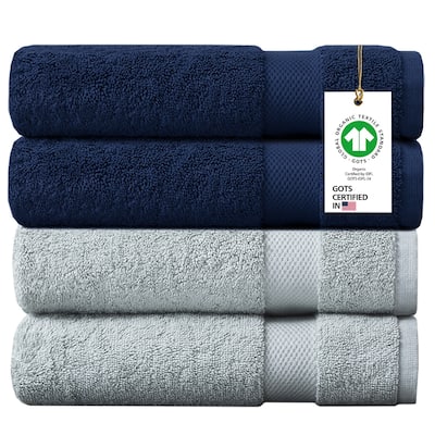 Delara Organic Cotton Luxuriously Bath Towel, GOTS & OEKO-TEX Certified, Feather Touch Technology, 650 GSM, Quick Dry 30"x58"