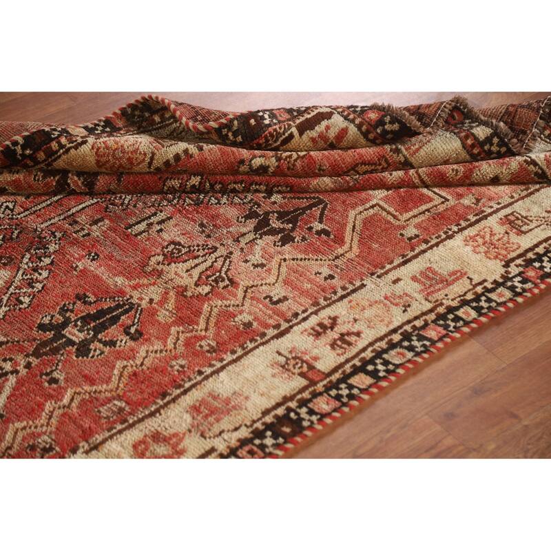 Qashqai Persian Antique Area Rug Handmade Wool Carpet - 4'0"x 7'0"
