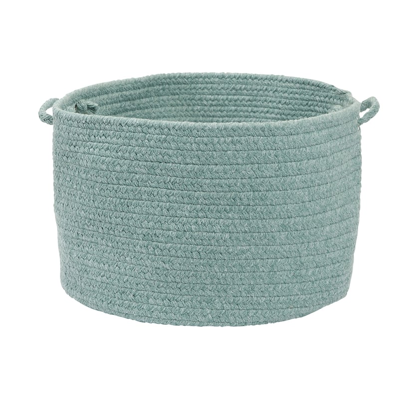 Bristol Braided Wool blend Storage Basket - 14"x14"x10" - Teal