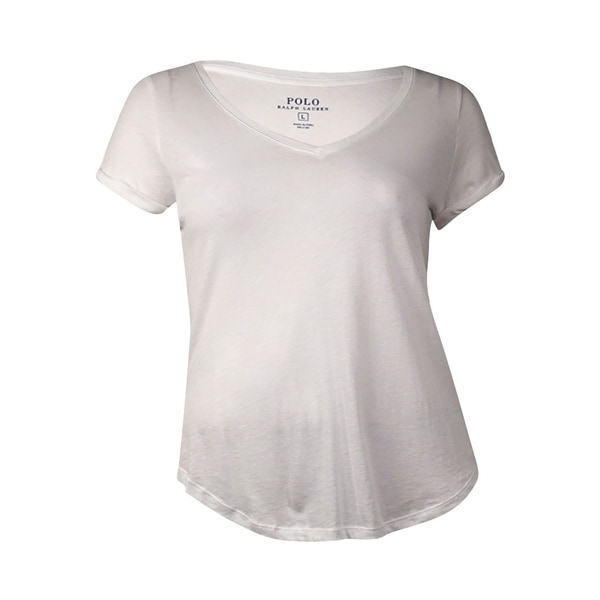 polo ralph lauren women's white v neck t shirt