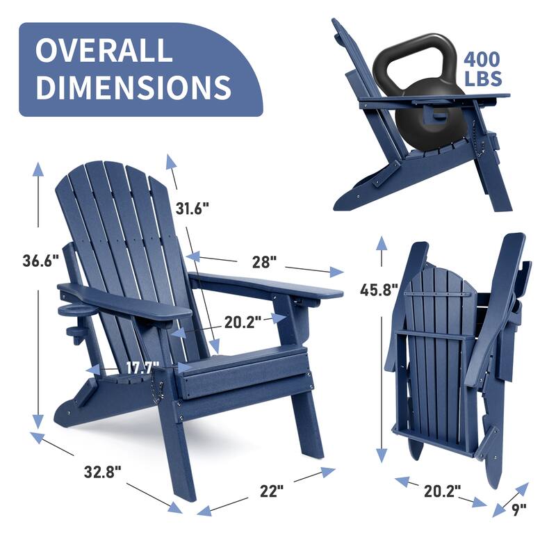 Vrakae Adjustable and Folding Adirondack Chair with Cup Holder