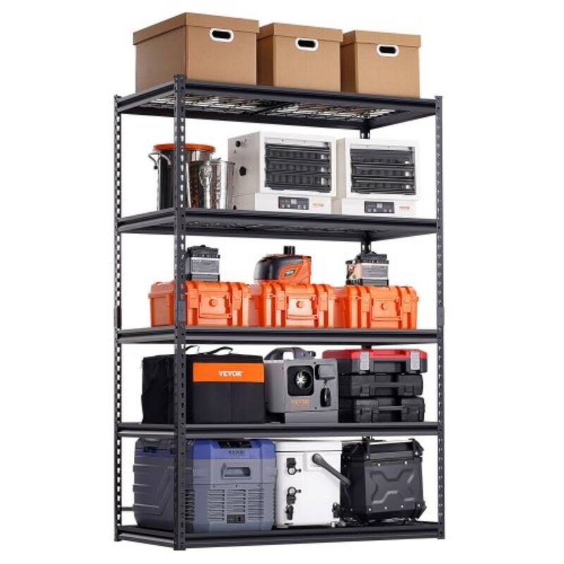 5 Tier Heavy Duty Garage Shelving Unit, Adjustable Metal Rack