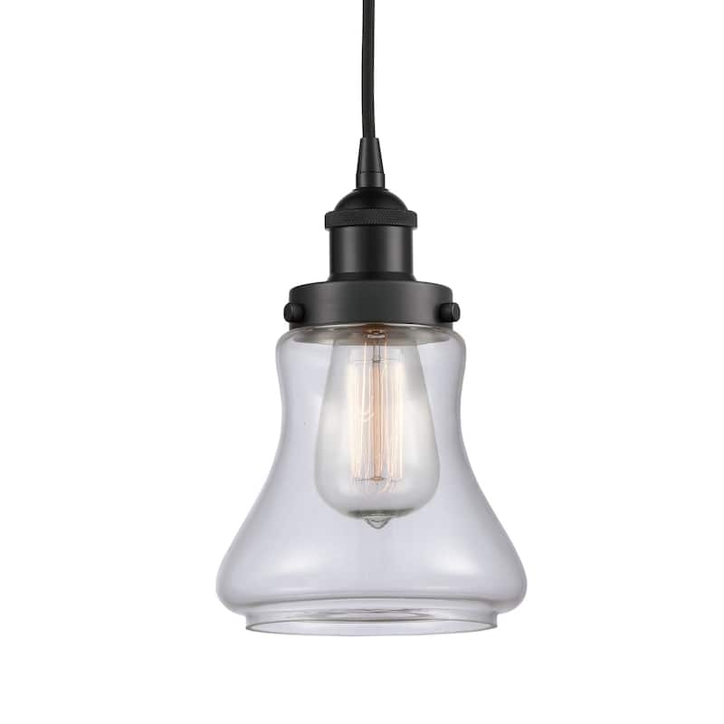 Innovations Lighting 616-1PH-10-6 Bellmont Pendant Bellmont 6" Wide - Matte Black / Clear