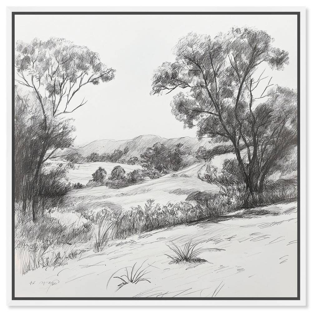 Charcoal Countryside Canvas by Art Remedy