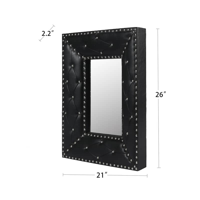 Rectangle Rivet Decorative Wall Hanging Mirror