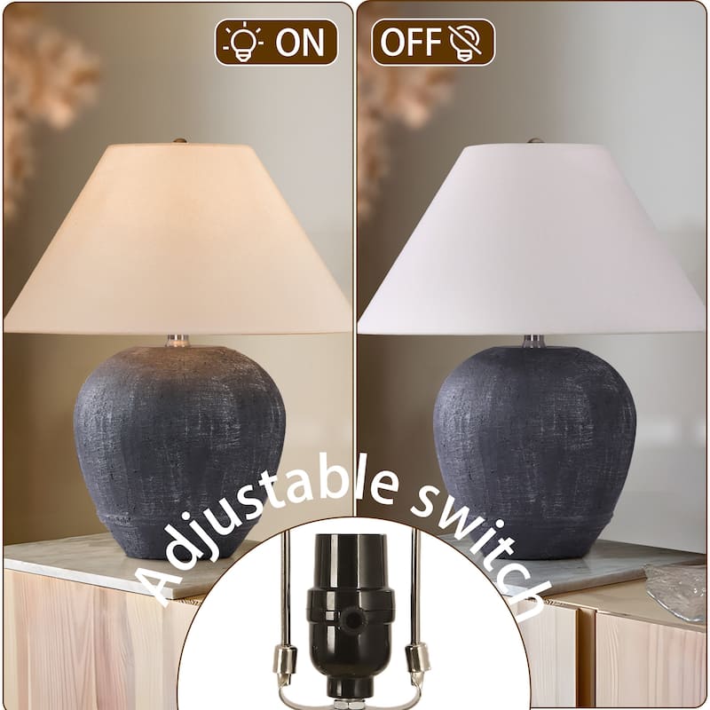 Ceramic Table Lamp with Linen Shade