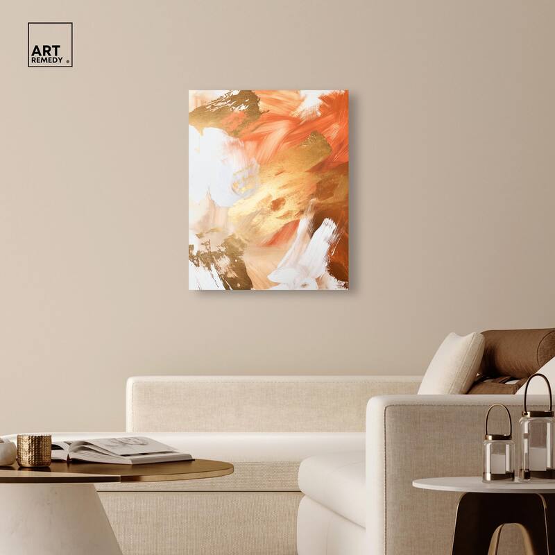 Golden Yellow Citrus Burst II Canvas by Art Remedy, Gallery Wrapped