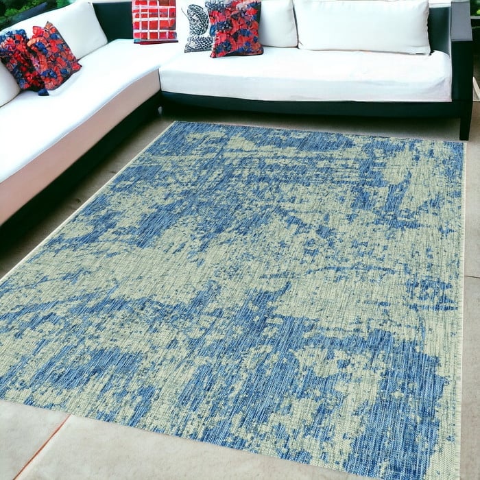 HomeRoots Abstract Contemporary Rectangle Outdoor Rug