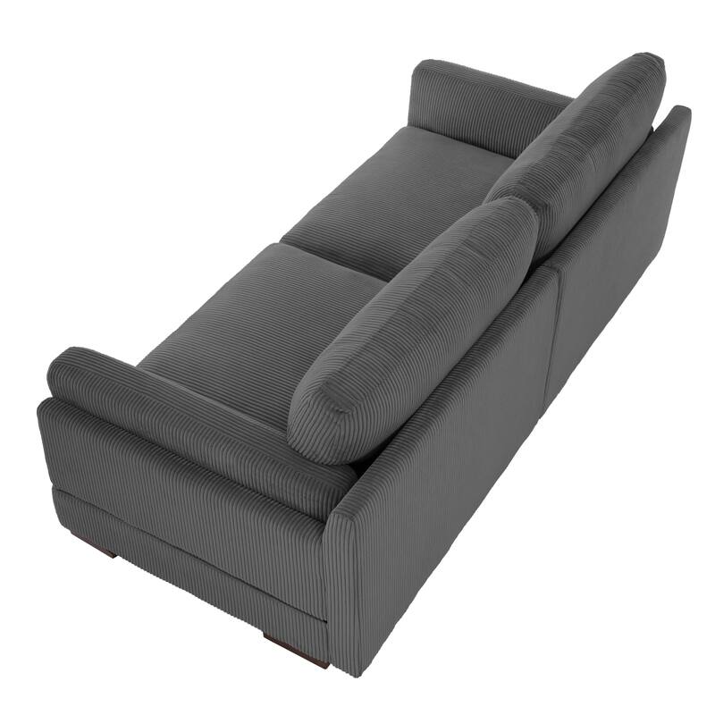 Modern 90 inch Corduroy Loveseat Deep Seat Sofa