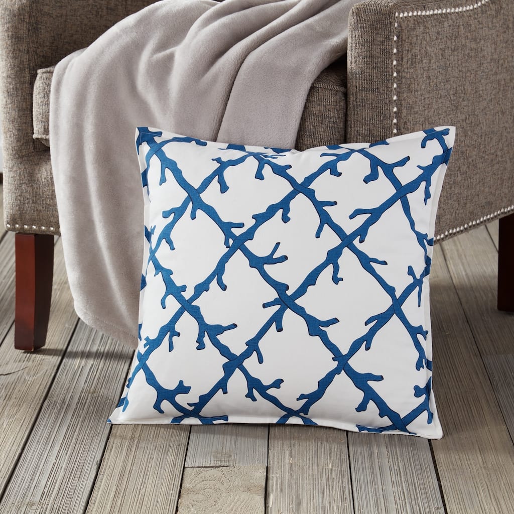 Lattice Cotton Canvas 20-inch Pillow