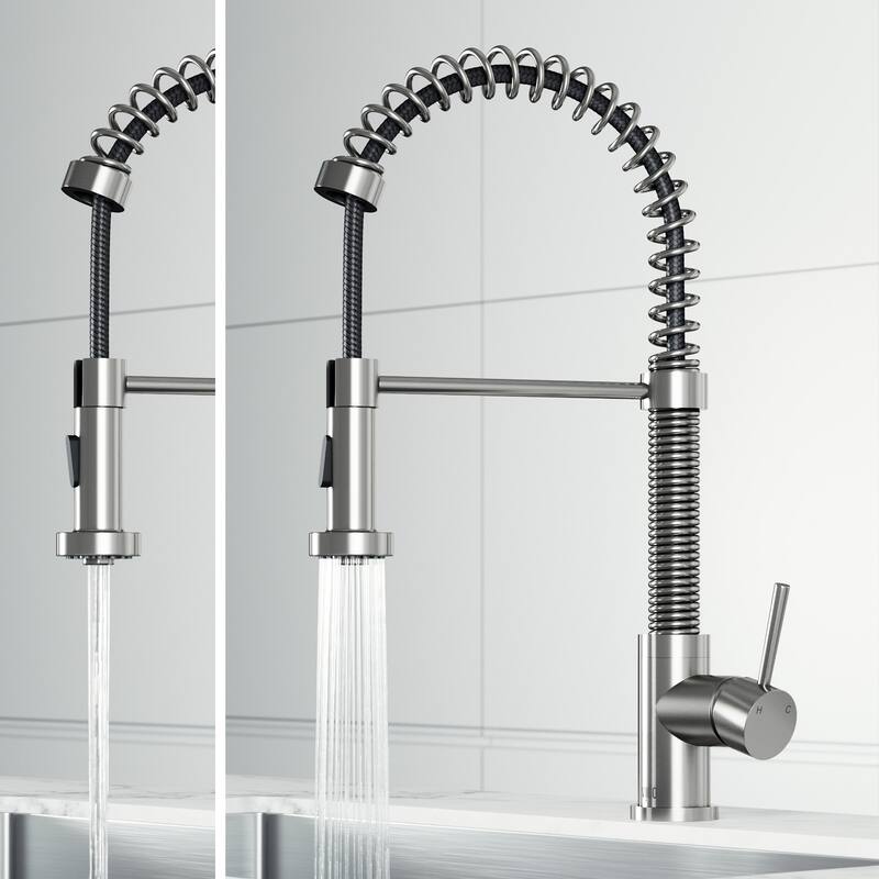 VIGO Edison 19" H Single Handle Pull-Down Sprayer Kitchen Faucet