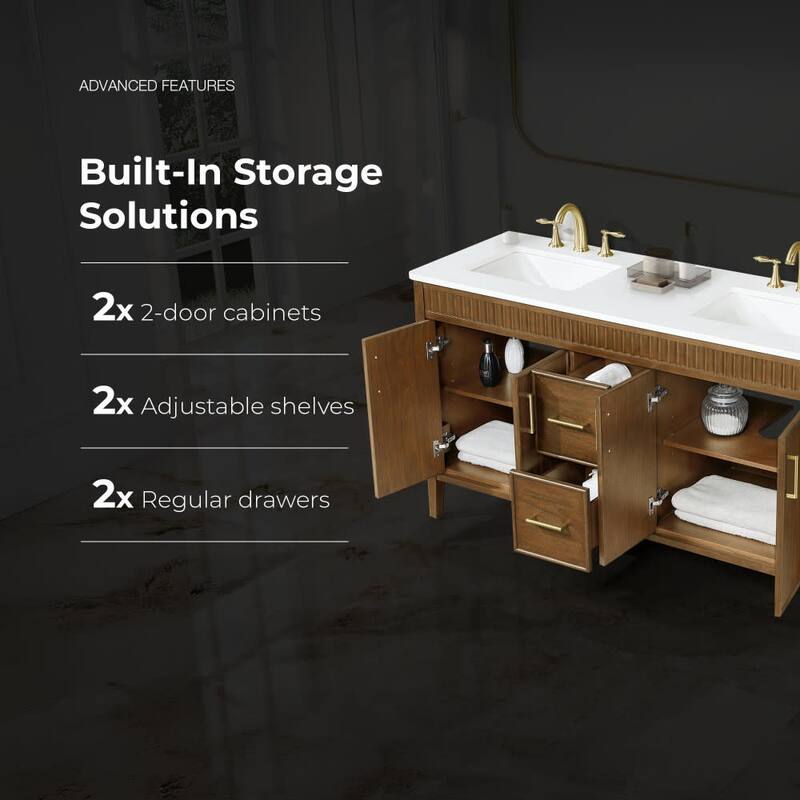 Ove Decors JULIETTE-60 Juliette 60" Free Standing Double Basin Vanity