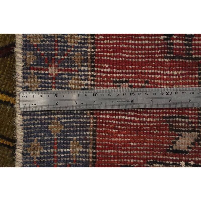 Hand Knotted Oriental 100% Wool Carpet Traditional Tribal Red Ardebil Runner Rug - 9' 0'' X 3' 7''