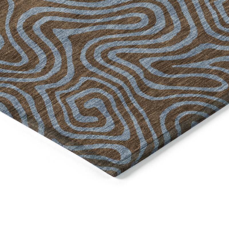 HomeRoots Abstract Transitional Rectangle Outdoor Rug