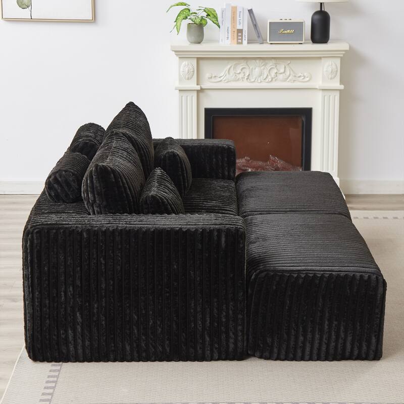 Oversized 87" Modular Sectional Lounge Chaise with 2 Ottoman