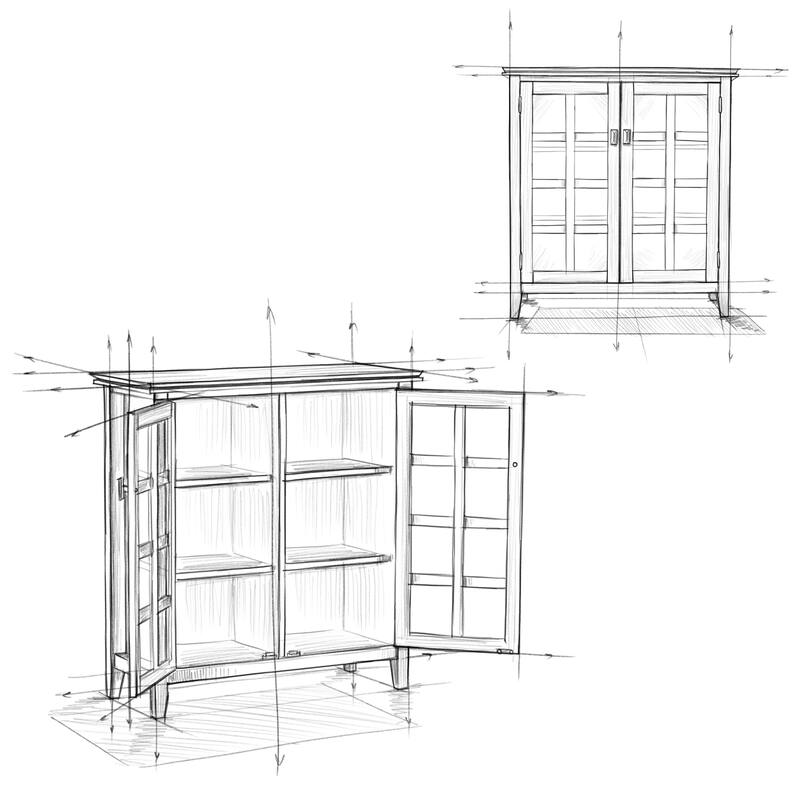 WYNDENHALL Stratford Solid Wood Transitional Medium Storage Cabinet - 38"w x 16.1"d x 40.6" h