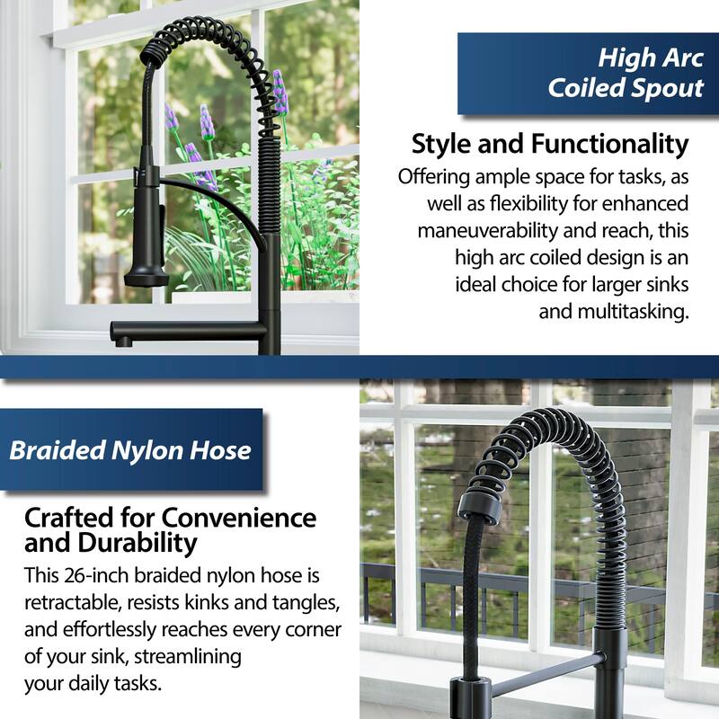 Karran Adlington KKF360 Single Handle Pull Down Sprayer Kitchen Faucet with Pot Filler