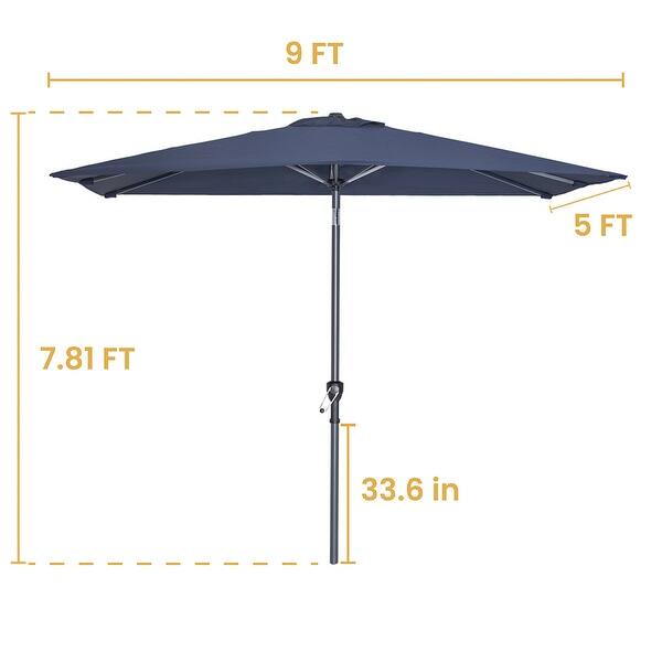 Shop Black Friday Deals On Crestlive Products 9 X 5 Ft Patio Outdoor Rectangular Market Umbrella Overstock 31600088 Tan
