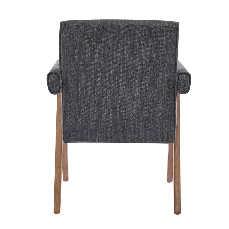 Roomfitters Modern Fabric Dining Armchair with Cushioned Seat, Mid-Century Accent Chair for Dining or Living Spaces