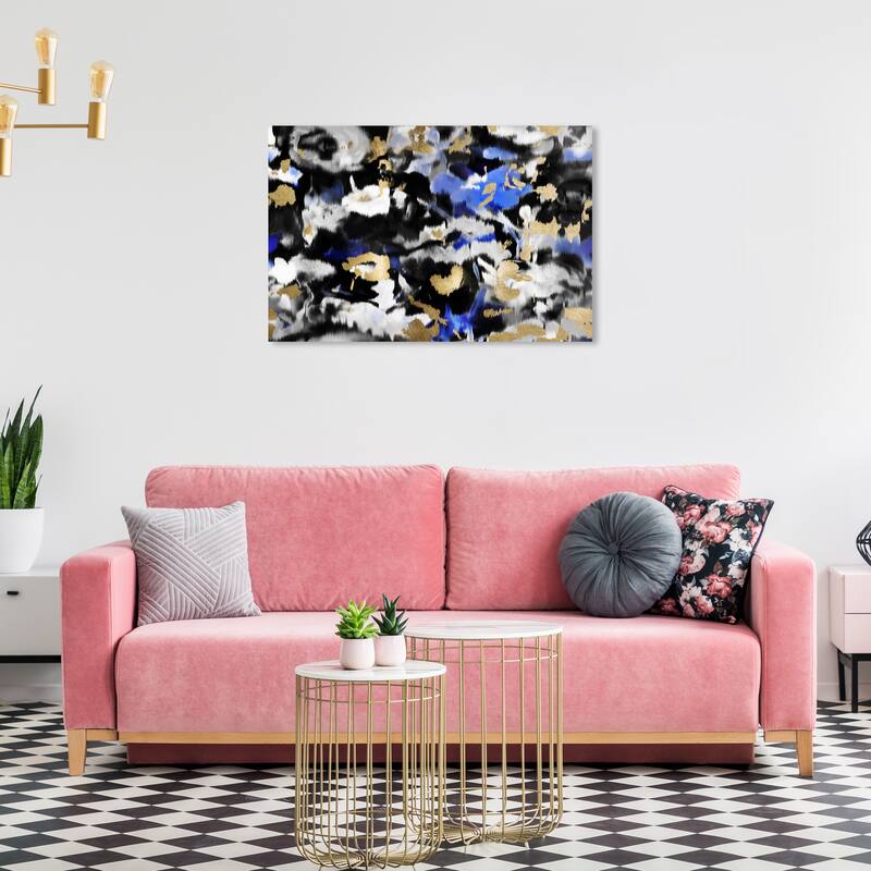 Wynwood Studio Canvas Abstract Bonboni Black and Metallic Gold Modern & Contemporary Wall Art Canvas Print - 24 x 36