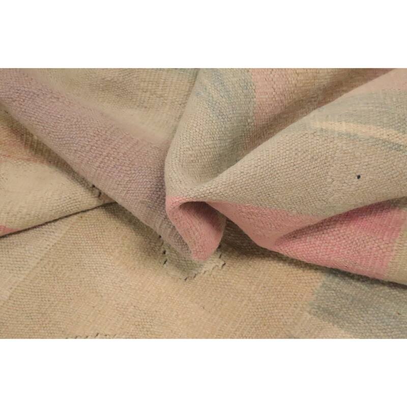 Hand Woven Oriental 100% Wool Carpet Southwestern Tribal Multi-Colored Kilim Area Rug - 11' 11'' X 8' 11''