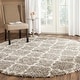 preview thumbnail 16 of 18, SAFAVIEH Hudson Shag Vitchka Glam Trellis 2-inch Area Rug - Grey/Ivory - 4' x 6'