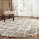 preview thumbnail 109 of 120, SAFAVIEH Hudson Shag Vitchka Glam Trellis 2-inch Area Rug 7' x 7' Round - Grey/Ivory