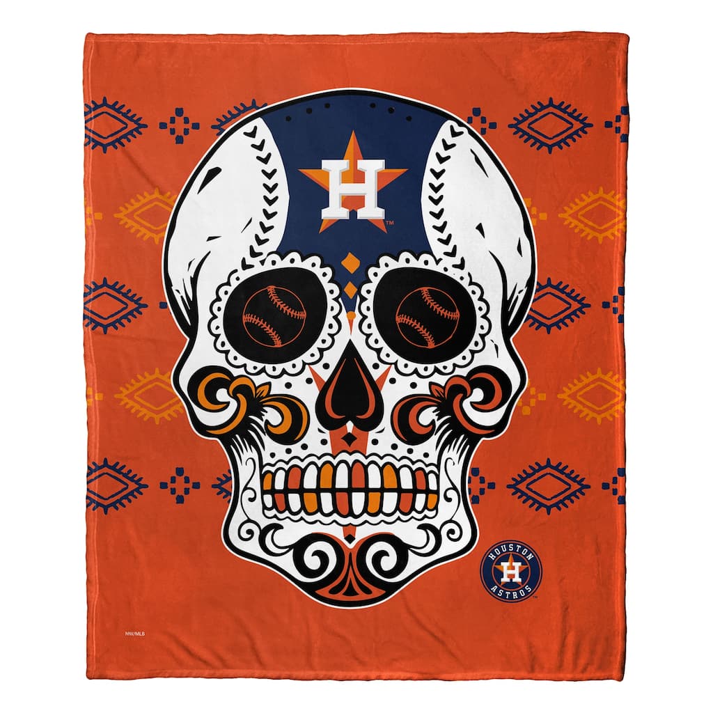 MLB Candy Skull Houston Astros Silk Touch Throw Blanket