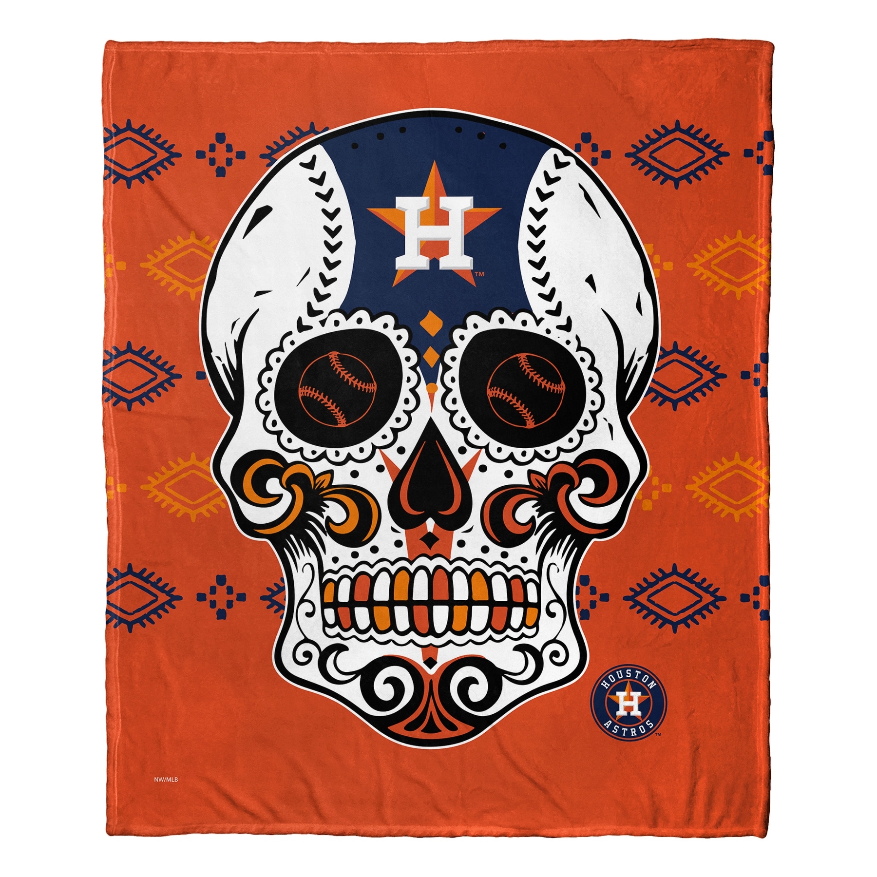 MLB Candy Skull Houston Astros Silk Touch Throw Blanket