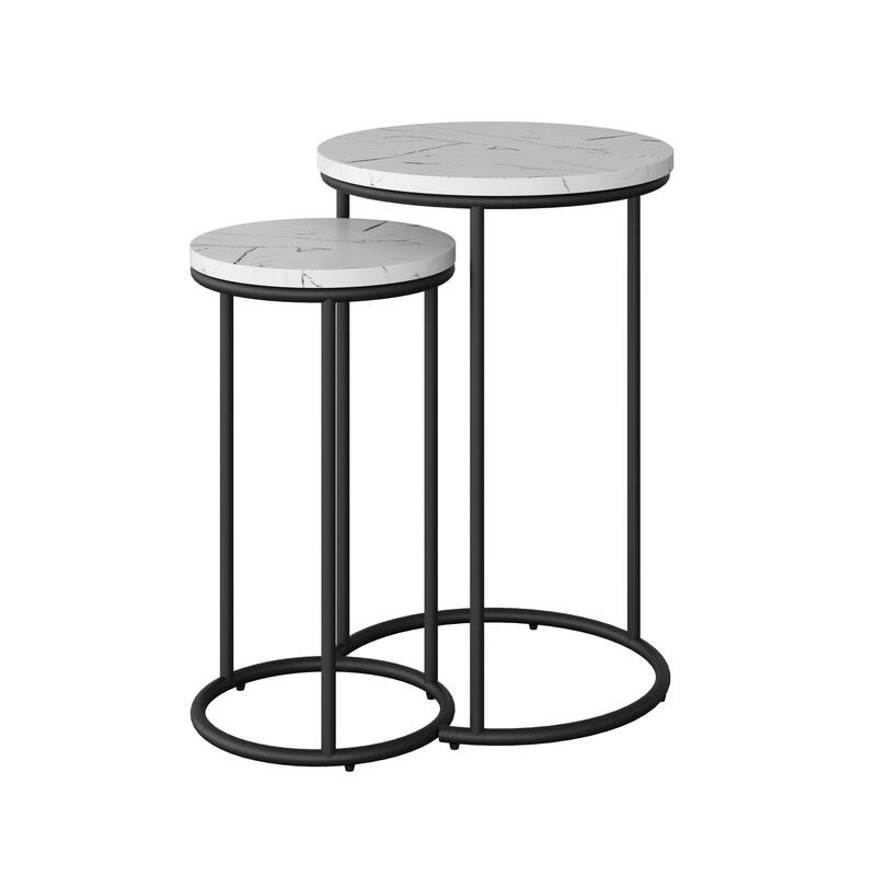 Fort Worth Round Nesting Side Table Set of 2