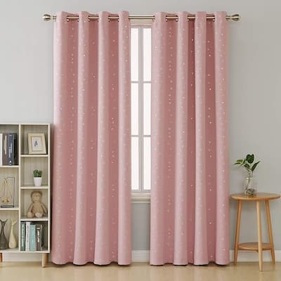 Silver Star Room Darkening Grommet Curtains 2 Panels
