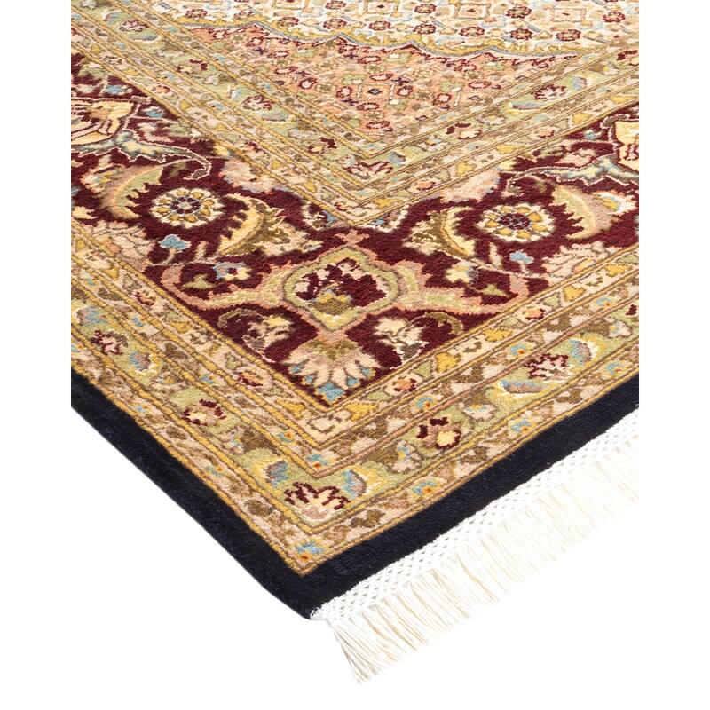 Overton Hand Knotted Wool Vintage Inspired Traditional Mogul Black Area Rug - 8 x 10