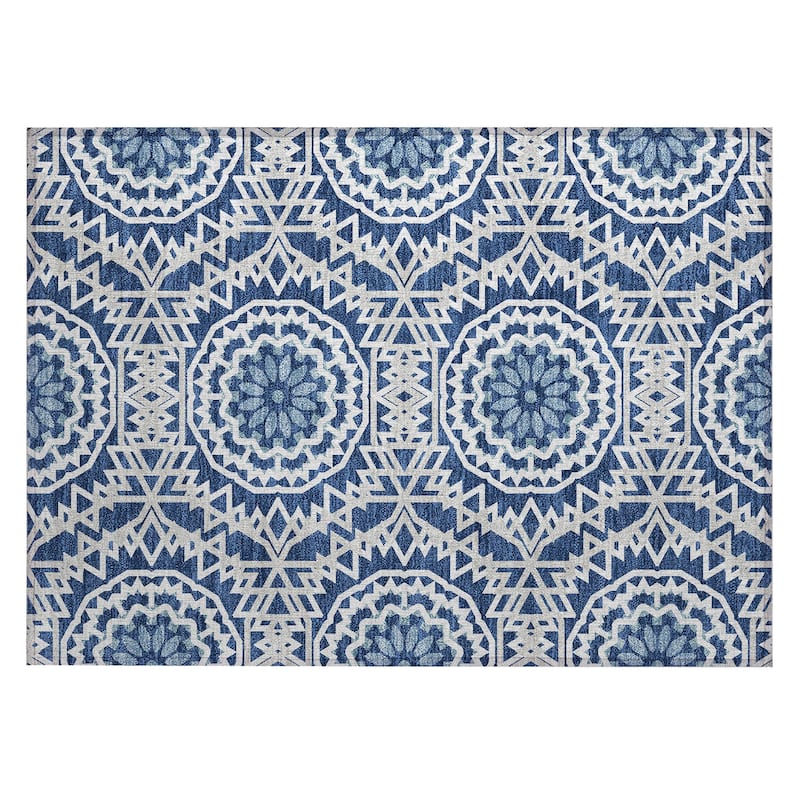 Machine Washable Indoor/ Outdoor Chantille Boho Moroccan Rug