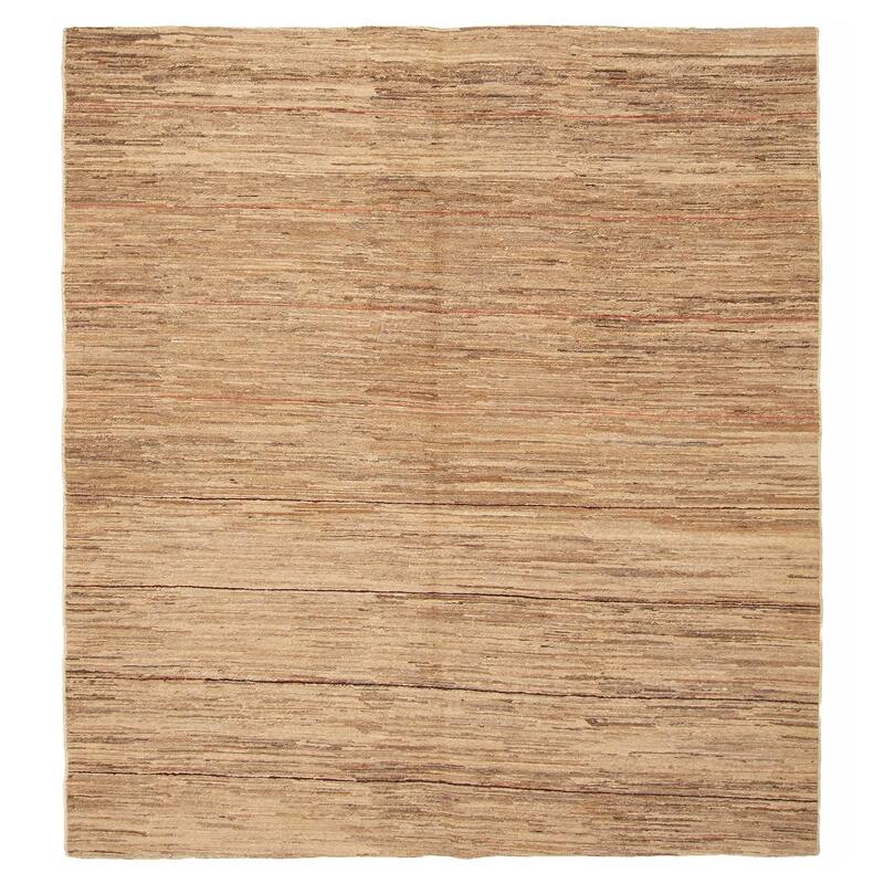 ECARPETGALLERY Flat-Weave Natural Tan Wool Tapestry Kilim - 5'9 x 6'4 - Tan - 5'9 x 6'4
