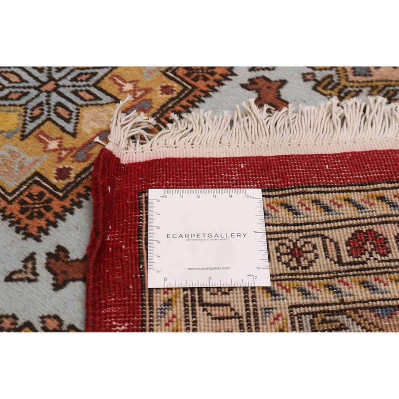 ECARPETGALLERY Hand-knotted Kayseri Blue Wool Rug - 2'7 x 7'3