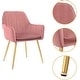 preview thumbnail 6 of 5, Velvet Modern Tufted Vanity Chairs with Gold Metal Legs, Upholstered Accent Armchair, Pink,Set of 2,