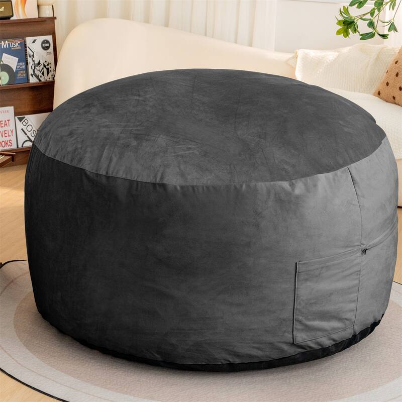 Giant 5' Memory Foam Furniture Bean Bag Chairs with Microfiber Cover - Gray