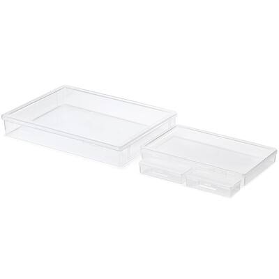 Sorbus Paper and Document Storage Box Set Stackable for Office and Craft Supplies (4 Piece)