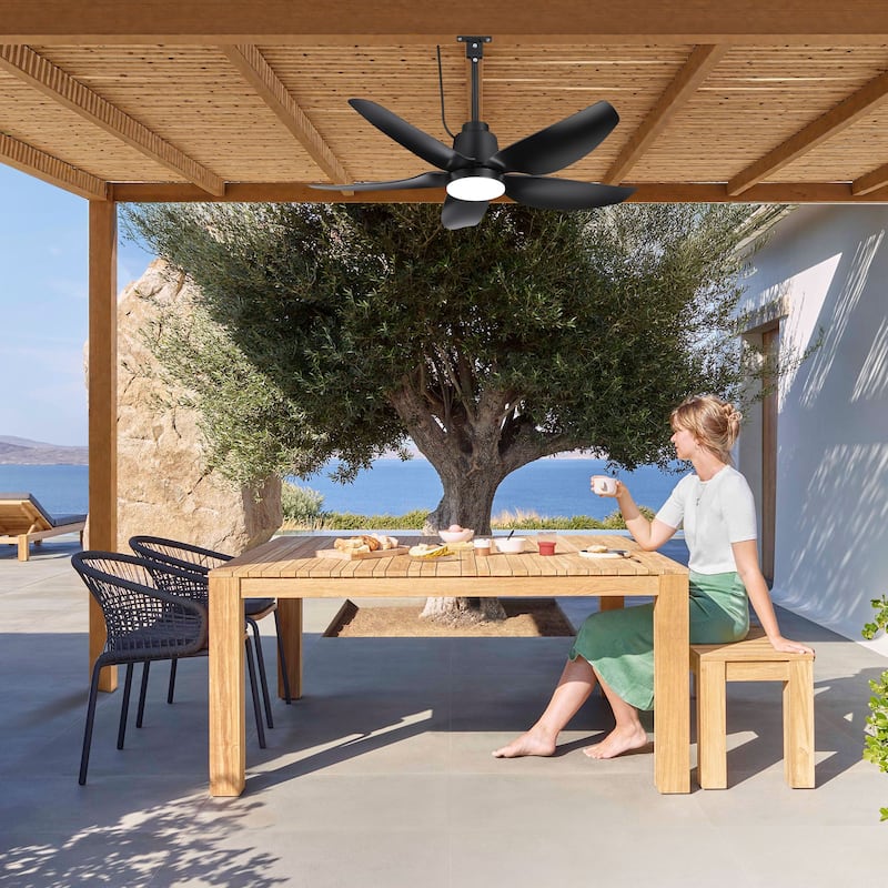 42"/52" Waterproof 5-Blade Outdoor Ceiling Fan with LED Light and Remote