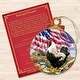 preview thumbnail 3 of 3, Set of 2 Rooster American Flag Wooden Christmas Ornaments 5.5"