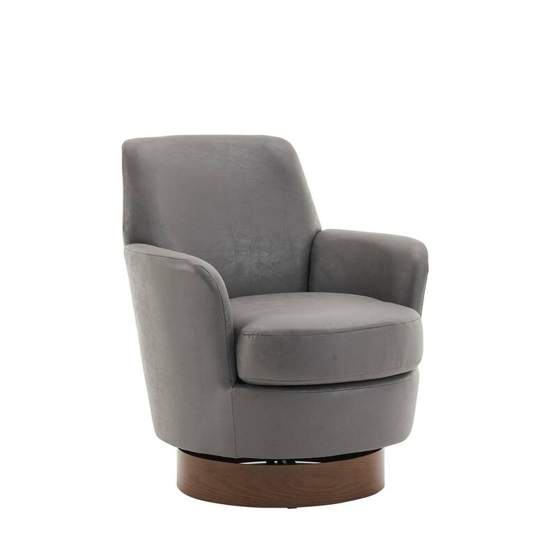 Modern Swivel Barrel Chair with Gold Stainless Steel Base