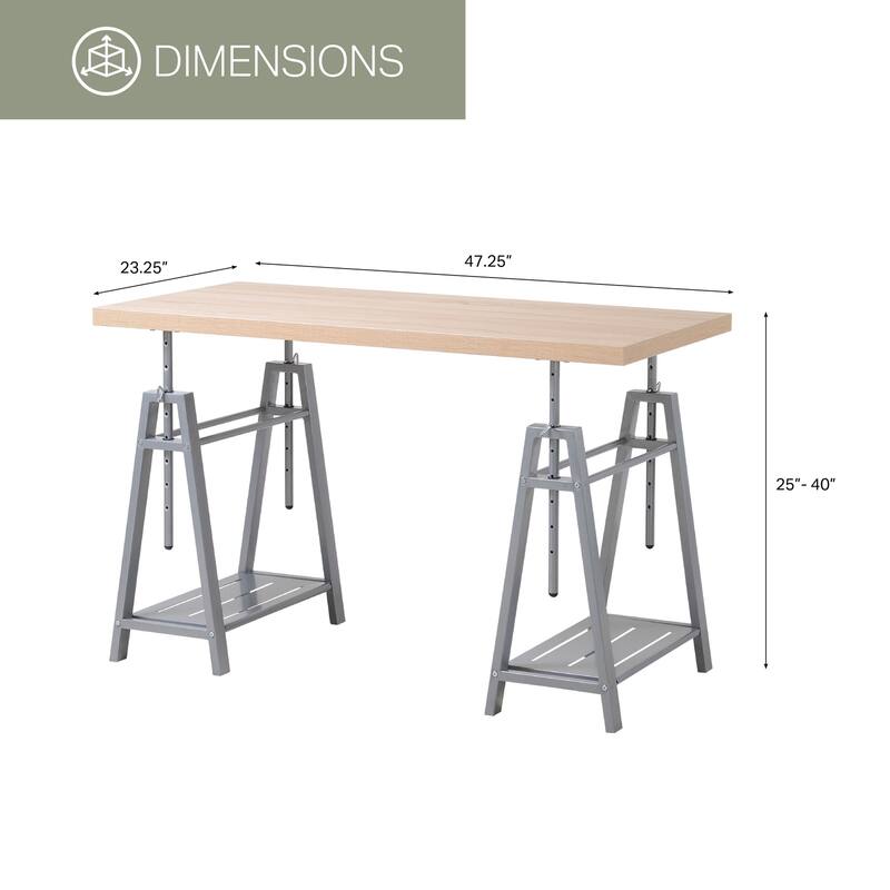 Adjustable Height Desk - Variable Standing Desk with Metal Frame