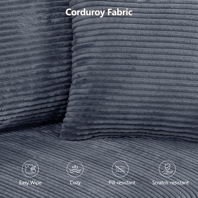 Corduroy U-shaped Sectional Sofa Flexible Layout Modular Couch