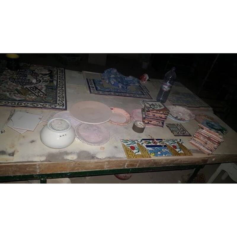 28in x 24in Sailing Boat 42pc Mosaic Tile Ceramic Wall Mural