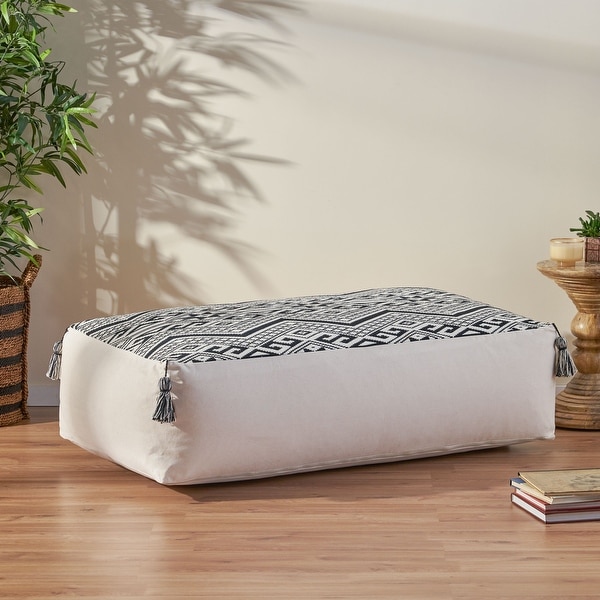 Furlong Boho Rectangular Bean Bag Ottoman by Christopher Knight