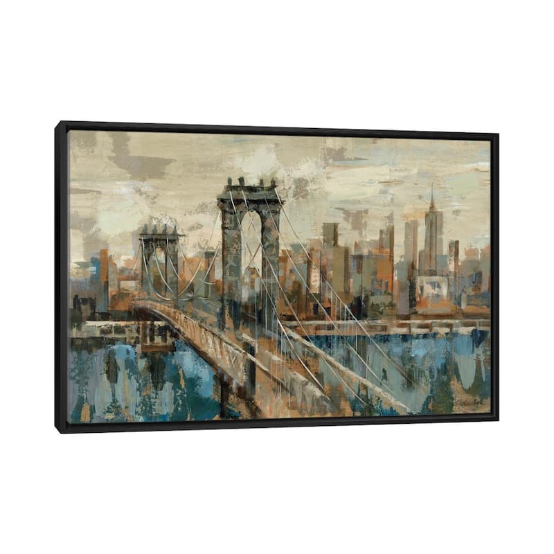 iCanvas "New York View" by Silvia Vassileva Framed Canvas Print - Black - 32x48