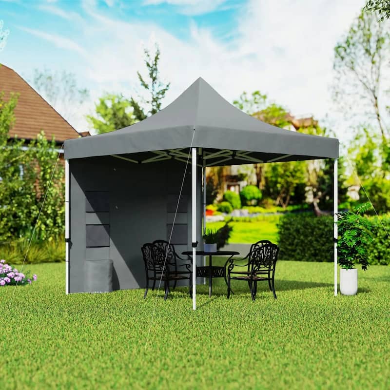 10' x 10' Heavy Duty Pop Up Canopy Tent with Sidewall, UPF50+