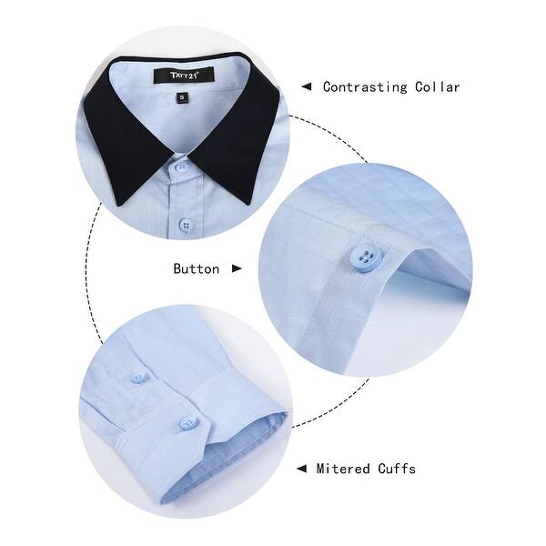 Shop Men Casual Button Down Shirts Long Sleeve Fashion Slim Fit Dress Shirt Light Blue Overstock 28392829