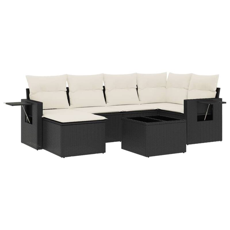 vidaXL Garden Sofa Set Black - 21.7 x 21.7 x 14.6